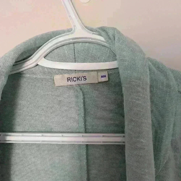 Ricki's,  3/4 sleeve, blue, cardigan, size Medium - Picture 3 of 10